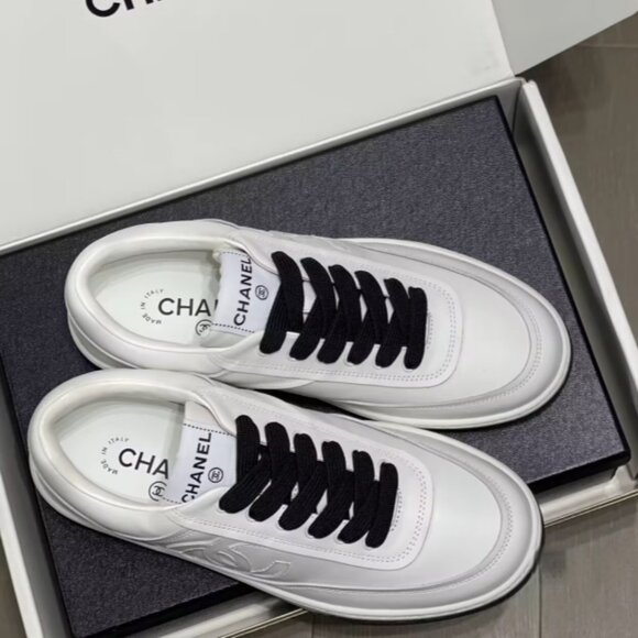 CHANEL (Chanel) 24P Leather Comfortable and Versatile Low-top Women's Casual Sne - Picture 1 of 5